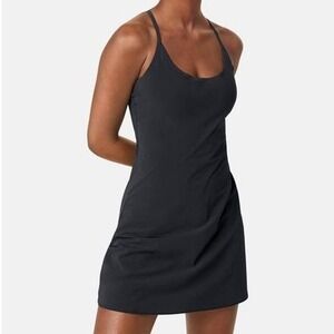 Outdoor Voices The Exercise Dress Black‎ Sleeveless Built In Shorts Size M Yoga
